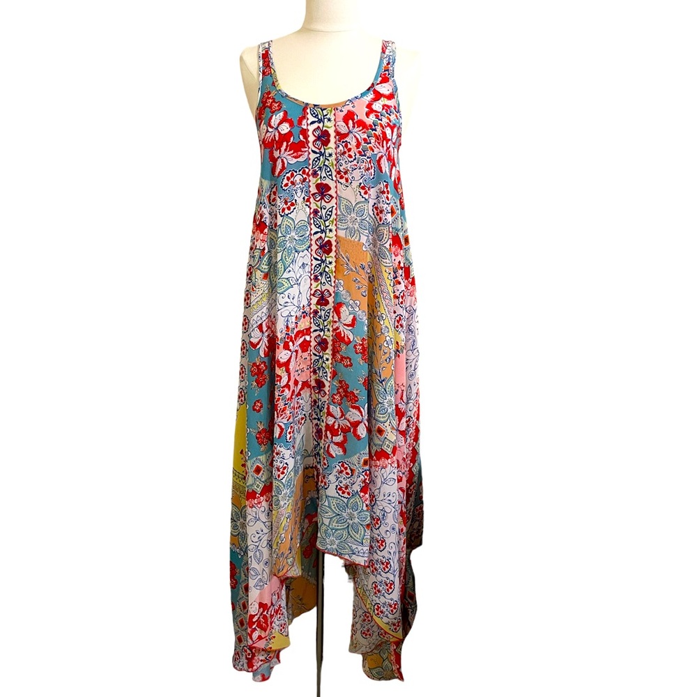 New LOVE KYLA High-low Floral Patchwork Embroidered Print Tank Maxi Dress